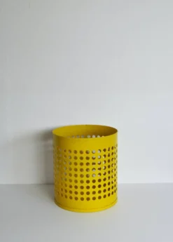 Corbeille à papier jaune RM conçue par Richard Müller, Danemark, années 1970