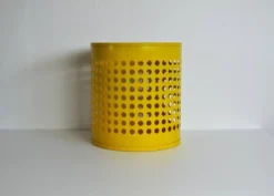 Corbeille à papier jaune RM conçue par Richard Müller, Danemark, années 1970