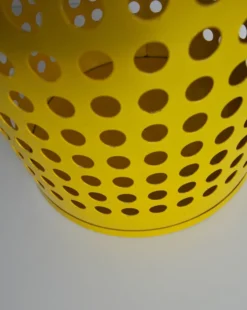 Corbeille à papier jaune RM conçue par Richard Müller, Danemark, années 1970