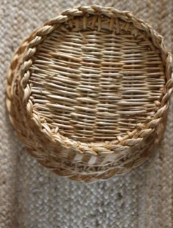 Corbeille à papier, plante vintage en osier