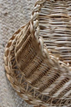 Corbeille à papier, plante vintage en osier
