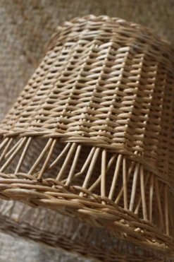 Corbeille à papier, plante vintage en osier
