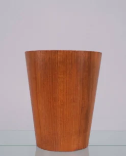 Corbeille à papier ronde en teck, Suède des années 1960