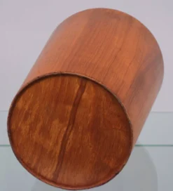 Corbeille à papier ronde en teck, Suède des années 1960