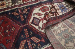 Couloir en laine oriental fait main, tapis de marche long avec médaillon géométrique.