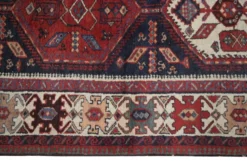 Couloir en laine oriental fait main, tapis de marche long avec médaillon géométrique.