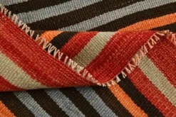 Couloir Vintage Rayé – Tapis Kilim Graphique Tissé Main, 77x360 Cm