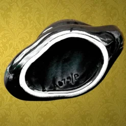 Coupe cygne vintage céramique noir et or années 60