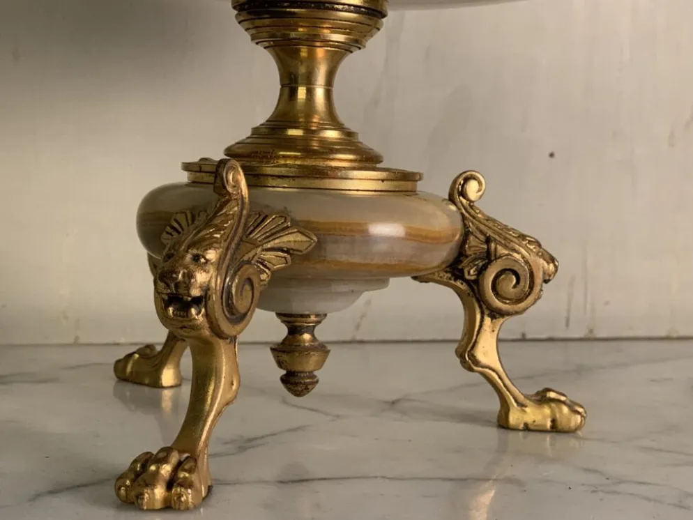 Coupe en onyx et bronze doré fin XIXème siècle