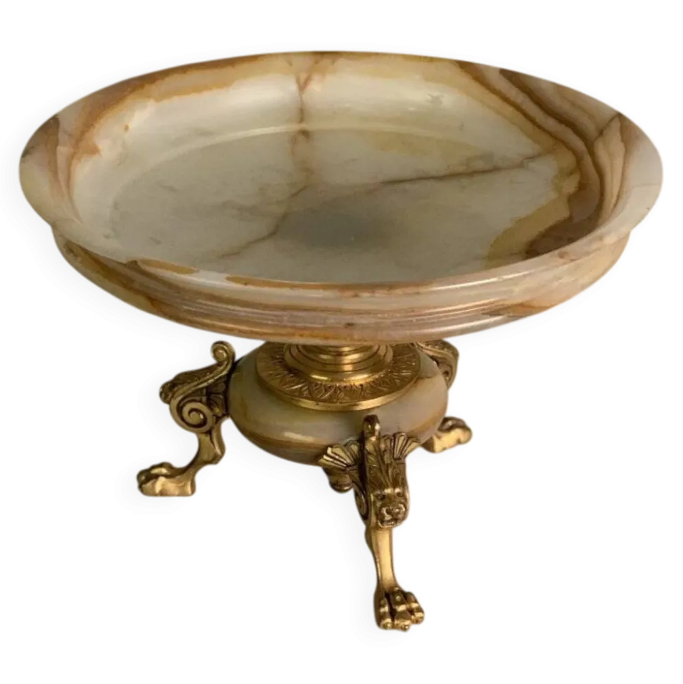 Coupe en onyx et bronze doré fin XIXème siècle