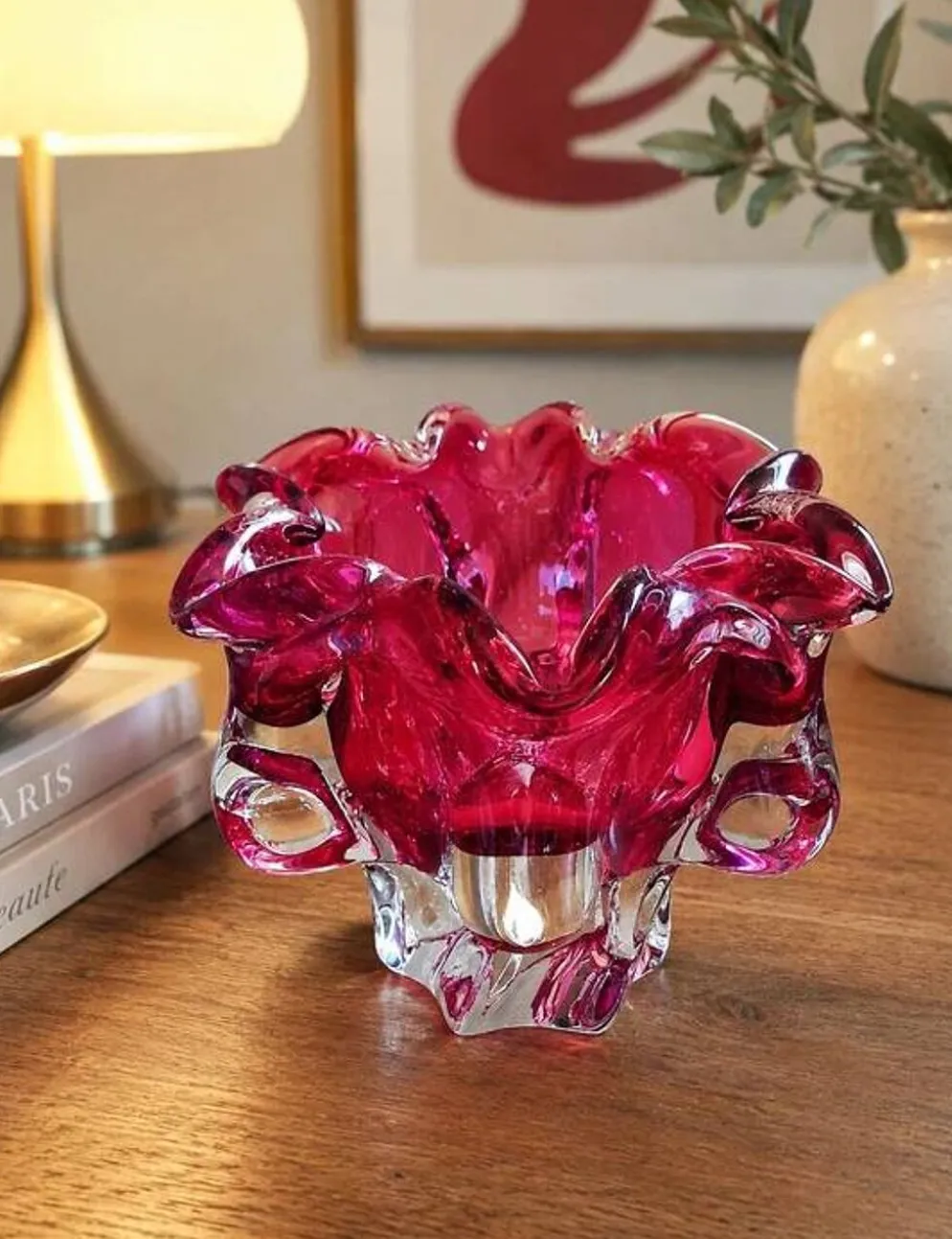 Coupe en verre de bohème Josef Hospodka 1960