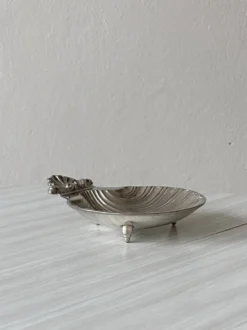 coupelle coquillage argenté, vide poche en forme de coquillage
