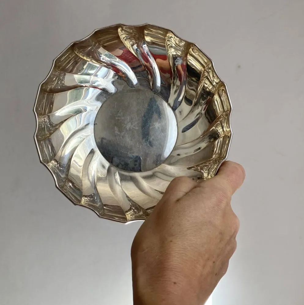 Coupe, vide-poche en argent ARVAL, Luciano Sacco, Valaza