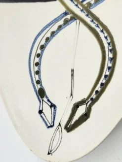 Coupe Vide poche Roger capron décor Serpents en céramique France 1950