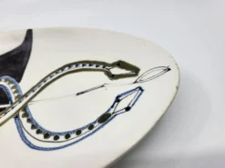 Coupe Vide poche Roger capron décor Serpents en céramique France 1950