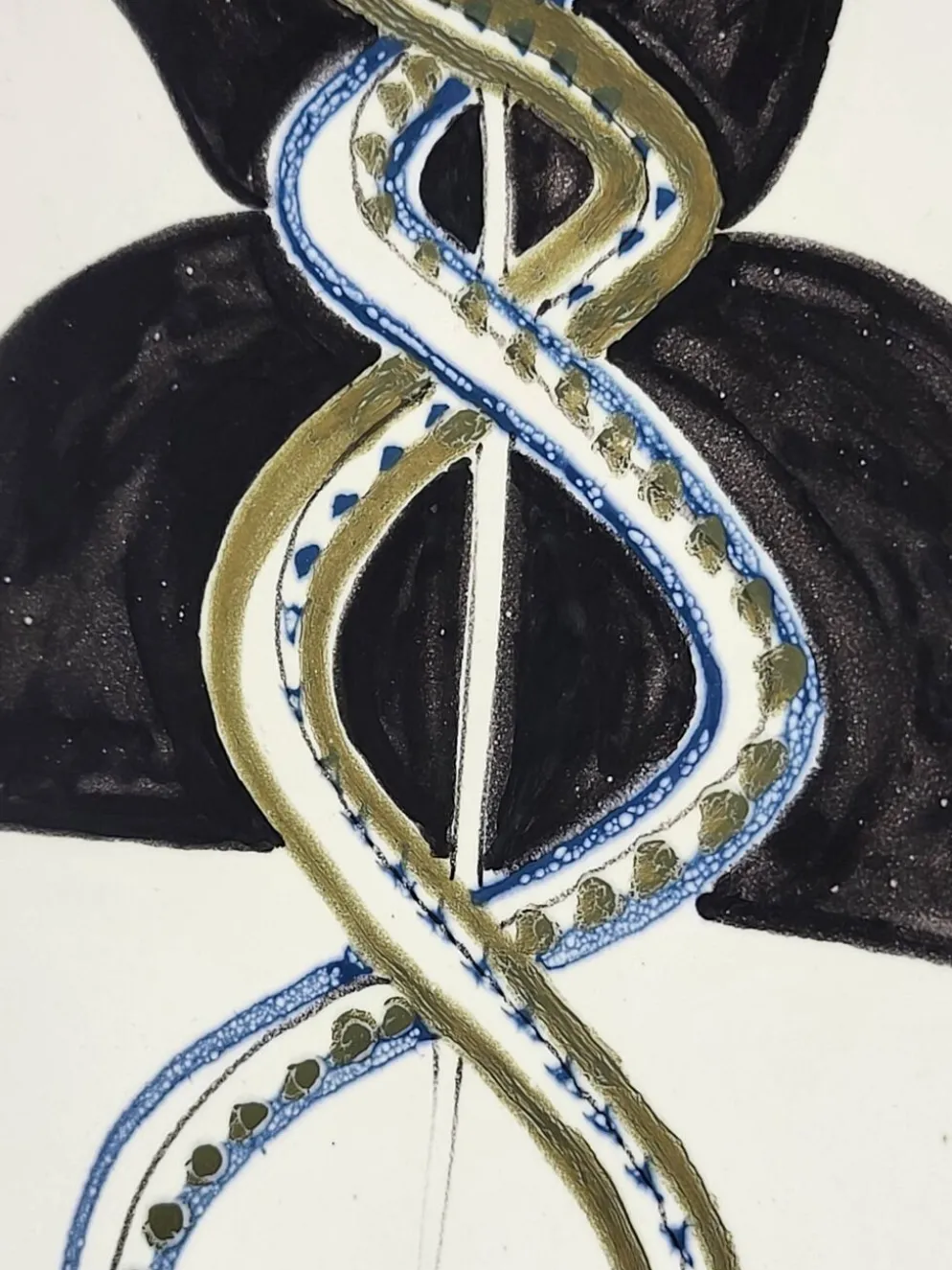 Coupe Vide poche Roger capron décor Serpents en céramique France 1950