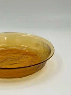 Coupe vintage en verre ambré texturé, style verre glacé scandinave
