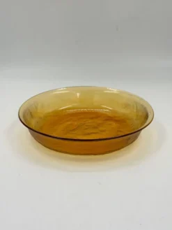 Coupe vintage en verre ambré texturé, style verre glacé scandinave