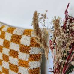 Coussin berbère Damier Jaune Béni Ouarain