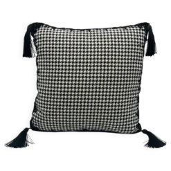 Coussin carré, Housse et Insert, Noir et blanc. Modèle « Tatiana »