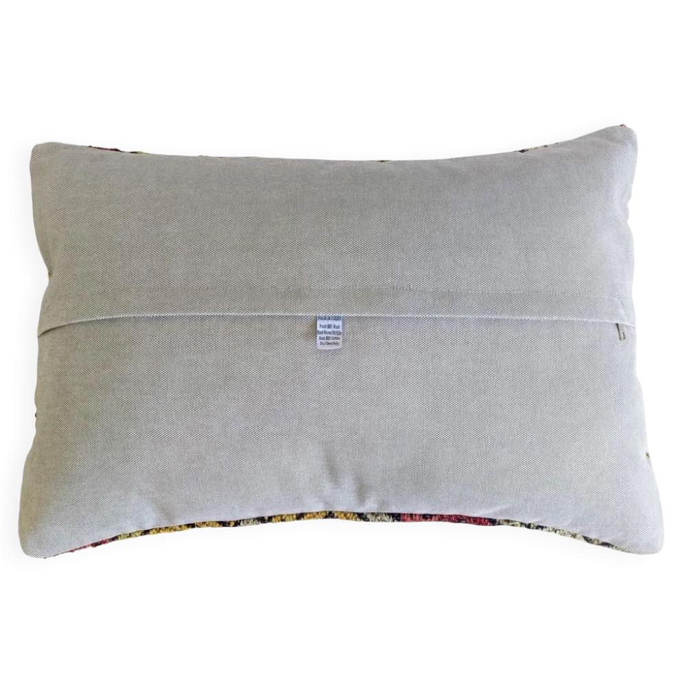 Coussin en kilim en laine tissé à la main vintage, style mauresque, milieu du 20e siècle