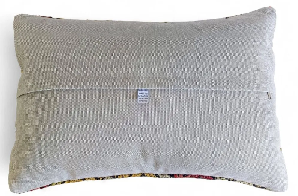 Coussin en kilim en laine tissé à la main vintage, style mauresque, milieu du 20e siècle