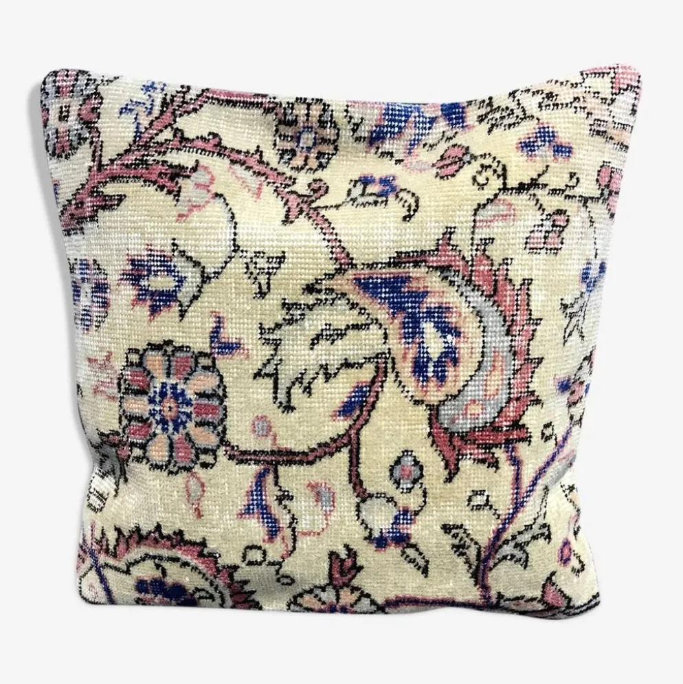 Coussin en tapis vintage fait main