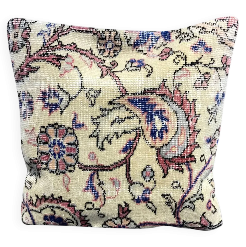 Coussin en tapis vintage fait main