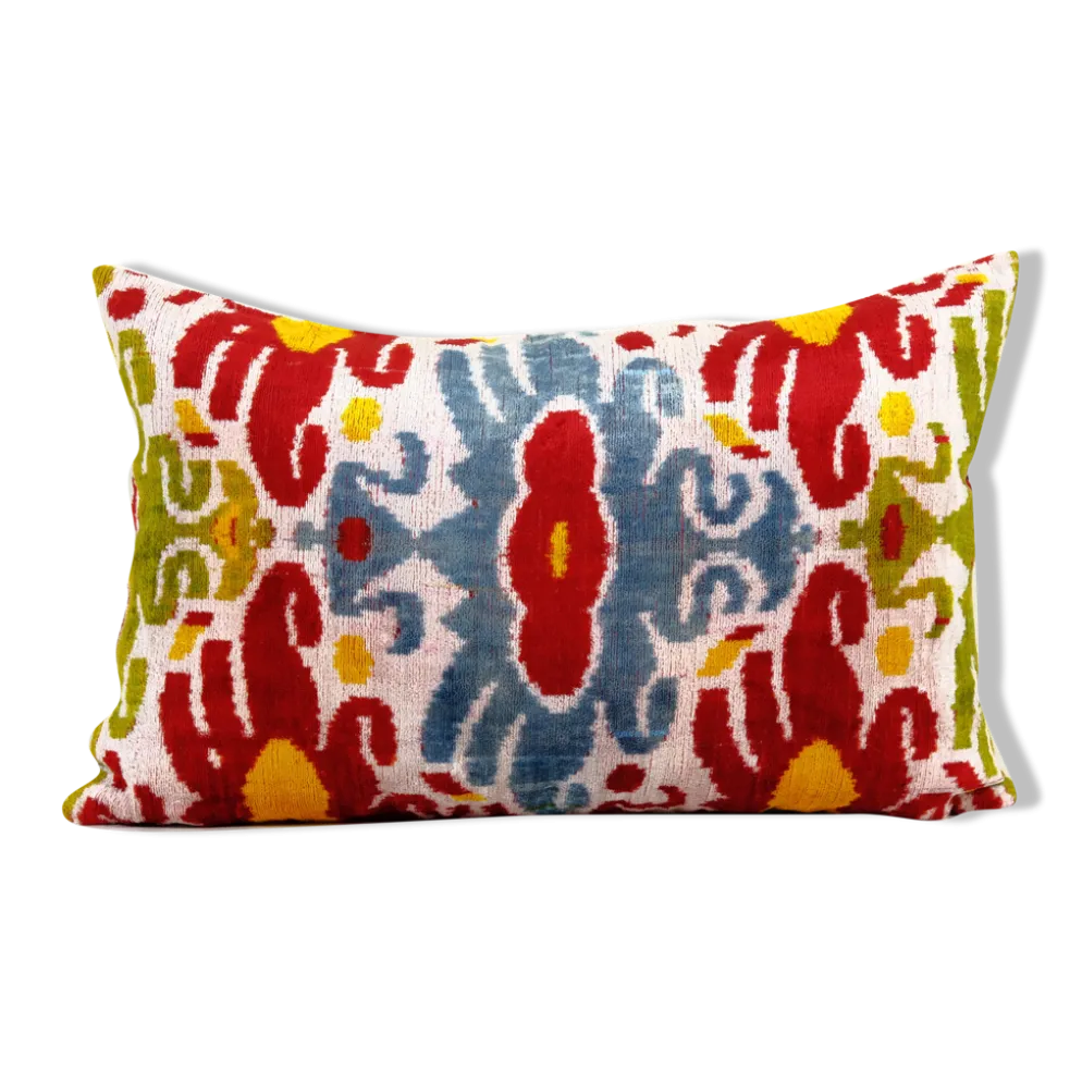 Coussin en velours İkat