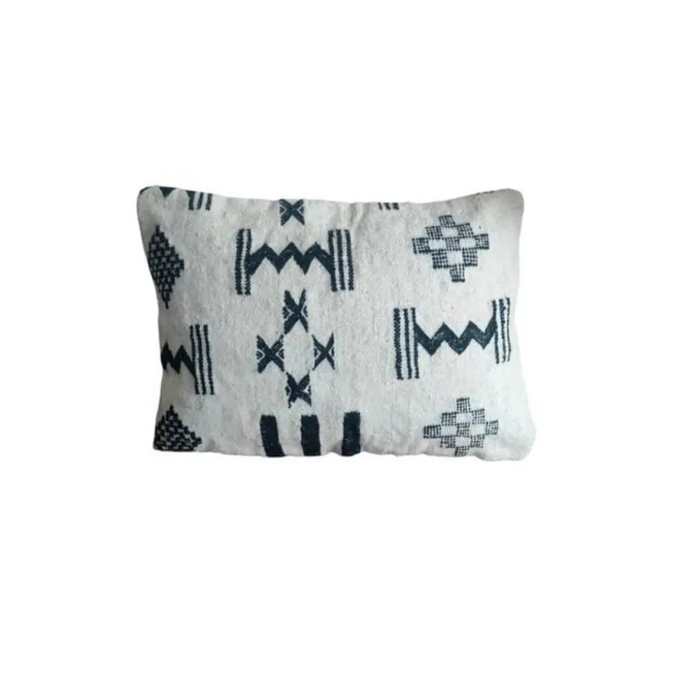 Coussin kilim géométrique noir & blanc