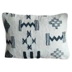 Coussin kilim géométrique noir & blanc