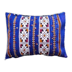Coussin kilim marocain bleu