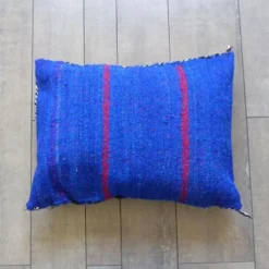 Coussin kilim marocain bleu