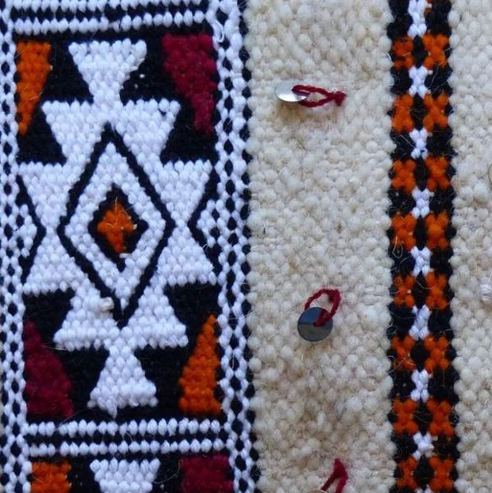Coussin kilim marocain crème