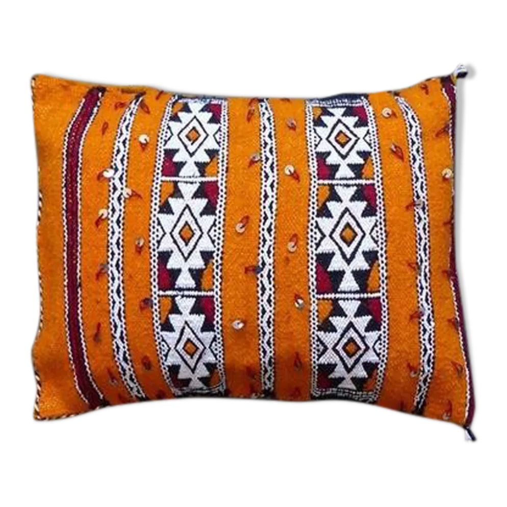 Coussin kilim marocain orange