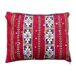Coussin kilim marocain rouge