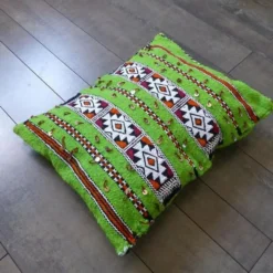 Coussin kilim vert marocain