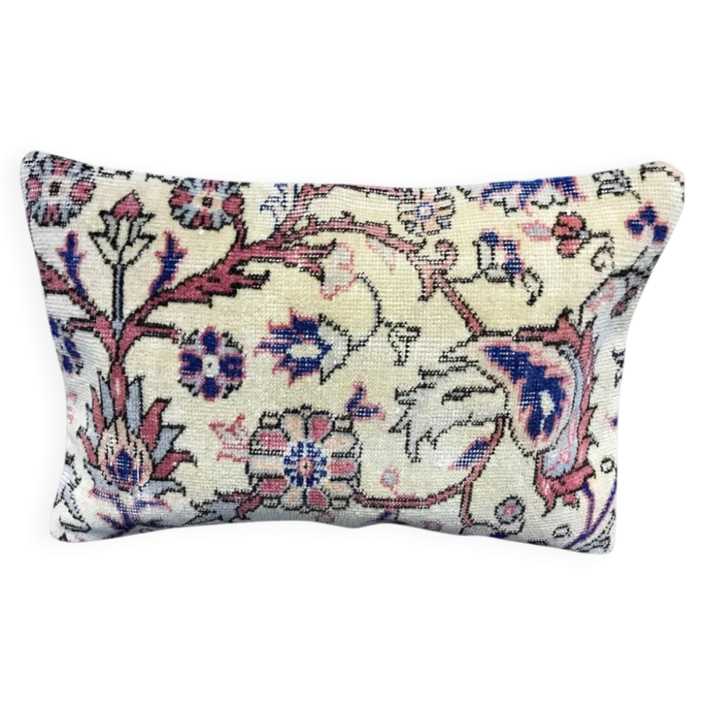 Coussin lombaire en tapis dégradé fait main 40x60cm