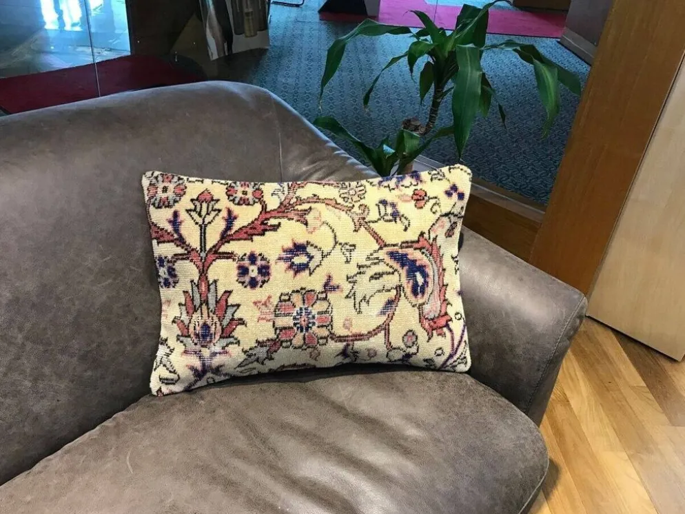 Coussin lombaire en tapis dégradé fait main 40x60cm