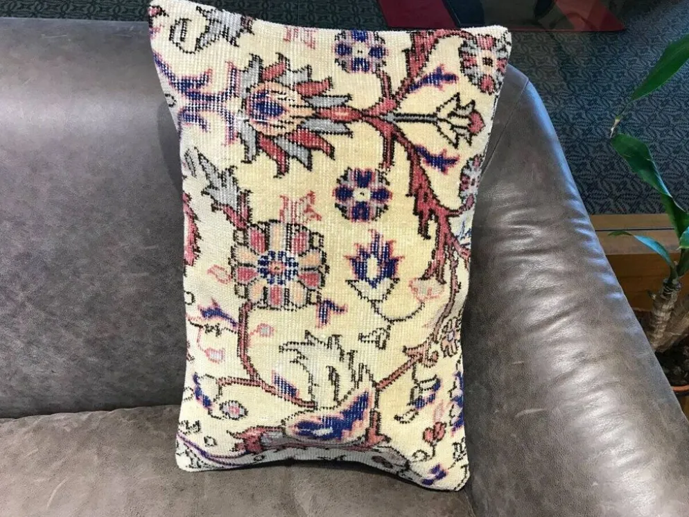 Coussin lombaire en tapis dégradé fait main 40x60cm