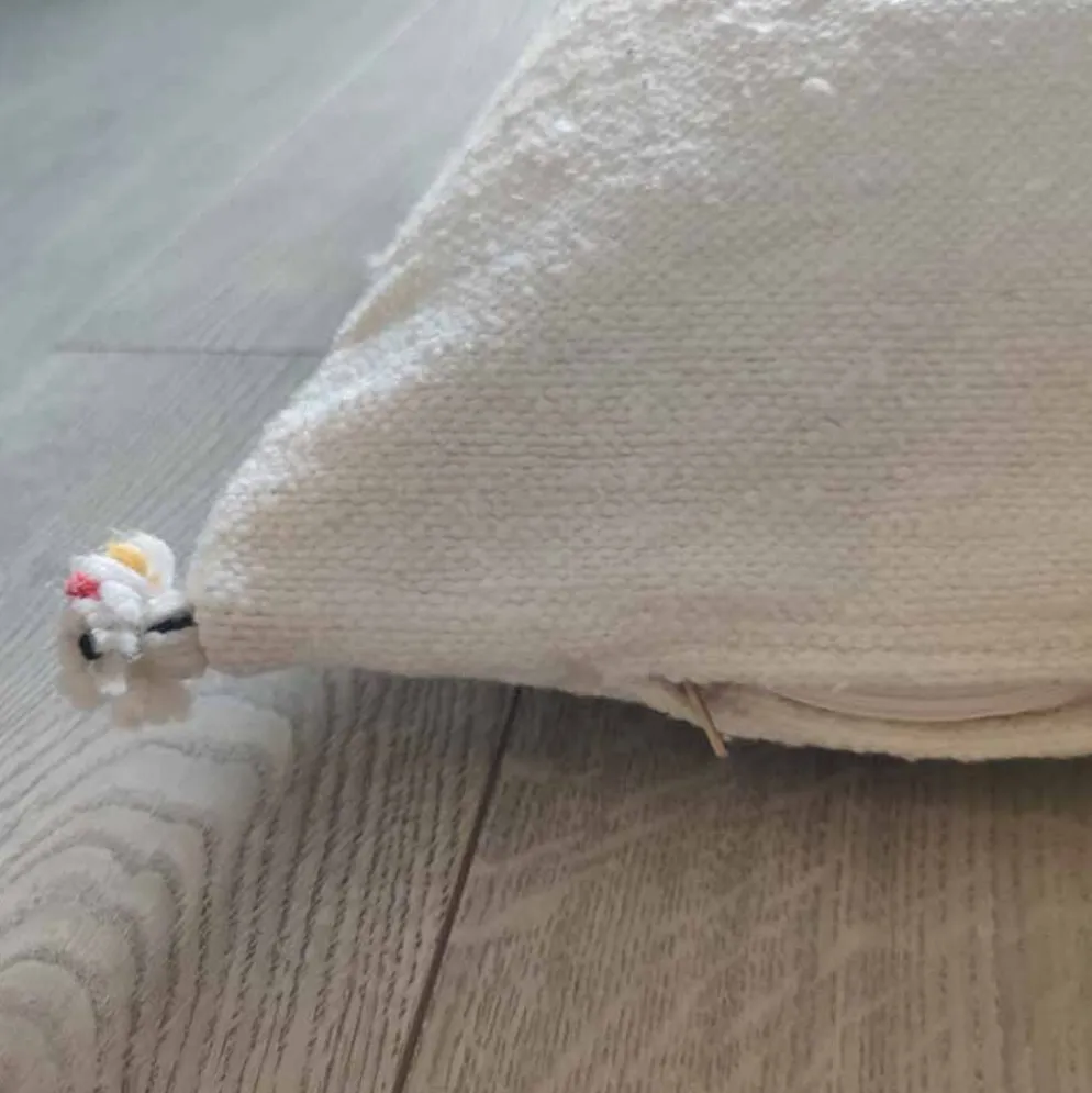 Coussin marocain blanc en coton