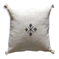 Coussin marocain blanc en coton