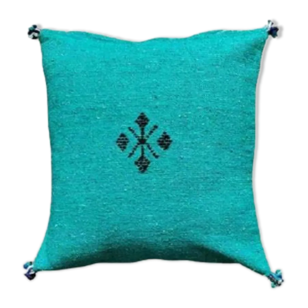 Coussin marocain vert en coton