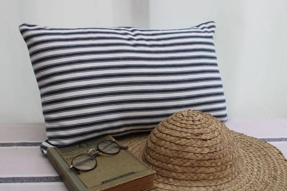 Coussin toile rayée