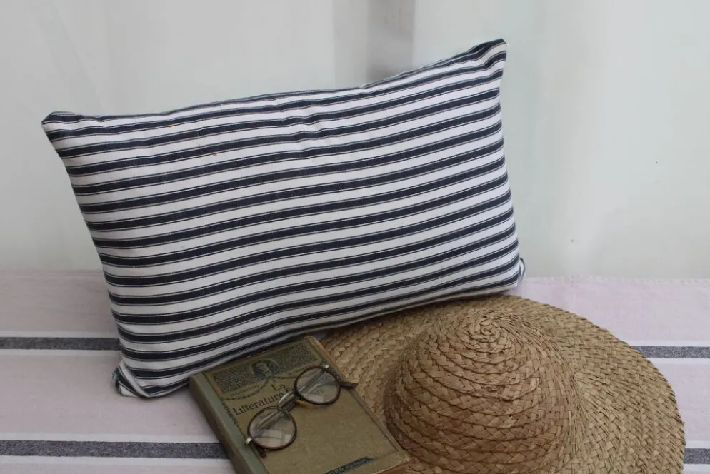Coussin toile rayée