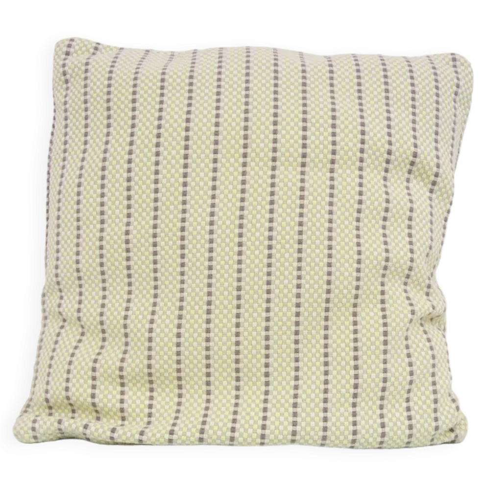 Coussin vintage à rayures beiges