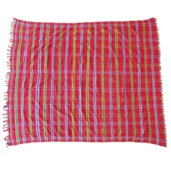 couverture à carreaux vintage du maroc - 179 x 214 cm