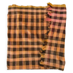 couverture vintage Haik à carreaux du maroc - 174 x 257 cm