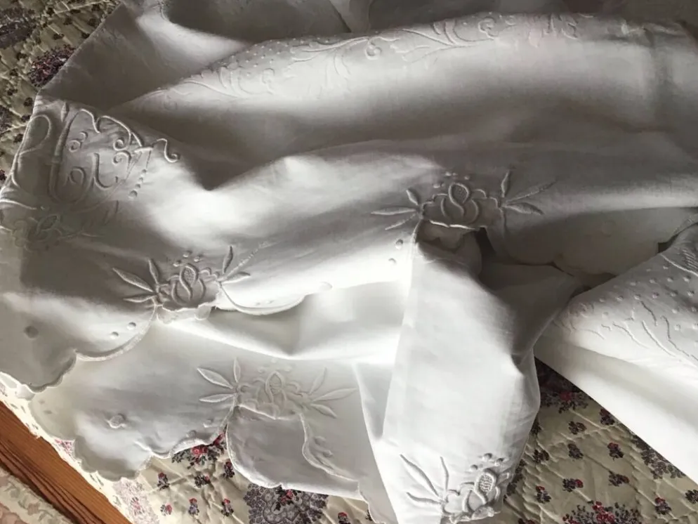 Couvre lit coton blanc