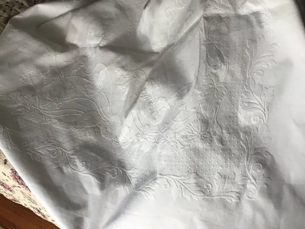 Couvre lit coton blanc